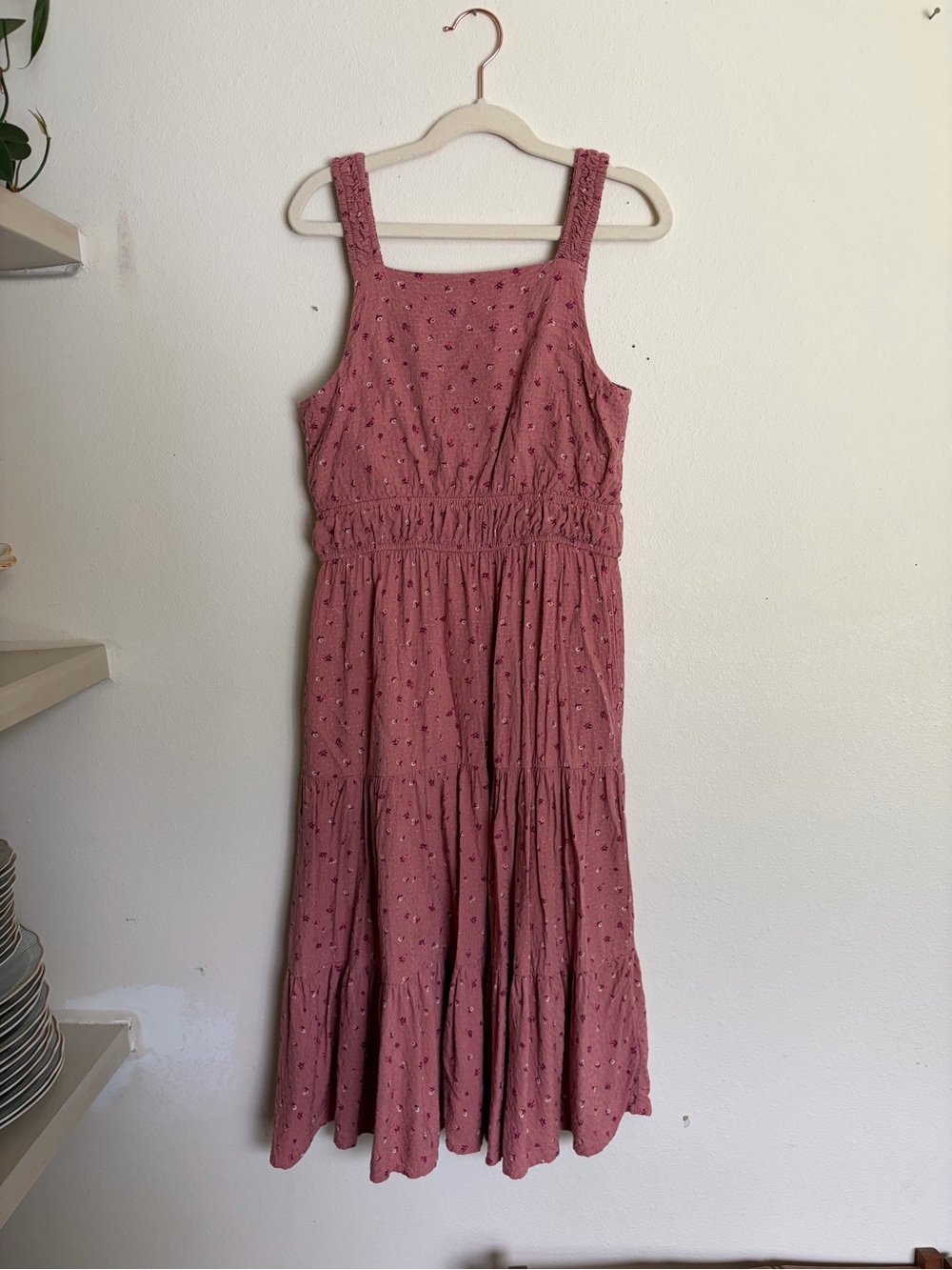 Girls Pink Floral Summer Maxi Dress